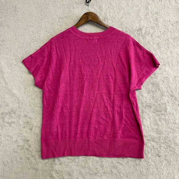 NEW Banana Republic Women's Size L Pink Linen Blend Knit Top - Picture 5 of 9
